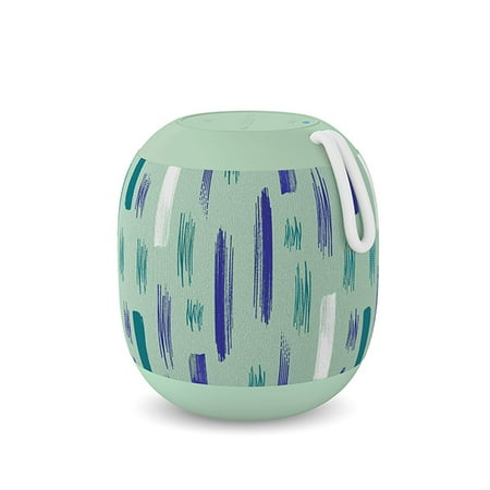 onn. Portable IPX5 Water Resistant Wireless Bluetooth Speaker | 21 Hours Playtime | Fabric Barrel (Moss Brushstrokes)