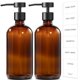 thumbnail image 1 of Dispensador de jabón GMISUN con bomba de acero inoxidable de vidrio ámbar de 500 ml, 1 of 8