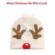 thumbnail image 2 of Cute White Elk Antlers Christmas Hat Light Up Color Flashing Led Winter Warm Knitted Beanie Christmas Gift For Xmas Party Decor, 2 of 5