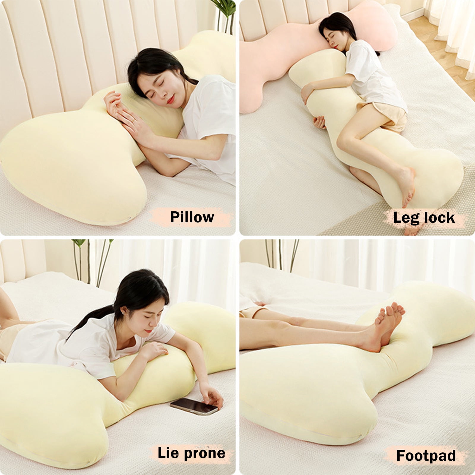 Cool Body Pillow for Adults 41.33In Shredded Foam Fill Soft Supportive Hotel Grade Pillow Back Side Stomach Sleeper Friendly for Bed Bedroom Home Sleep Daily Use Long Full Body Support Pillow