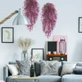 thumbnail image 5 of Zukuco 2 Pcs Artificial Hanging Plants Fake Ferns Faux Hanging Ivy Vines Wall Plants for Indoor Outdoor Garden Patio Yard Room Party Home Decorations(Rose Red), 5 of 6