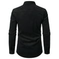 thumbnail image 3 of NaWent Mens Solid Dress Shirt Long Sleeve Button Down Shirts with Pocket on Black 4(S), 3 of 7