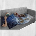 thumbnail image 6 of Christmas Soft Flannel Fleece Throw Blanket, Santa in Sleigh Reindeer and Toys Snowy North Pole Tale Fantasy Image, Cozy Plush for Indoor and Outdoor Use, 50" x 60", Navy Blue, by Ambesonne, 6 of 6