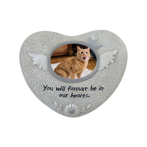 Paw Print Pet Memorial Grave Marker With Photo Frame Slot Loss Of Pet Gift Outdoor Dog Or Cats For Garden Backyard Personalized Memorial Headstone