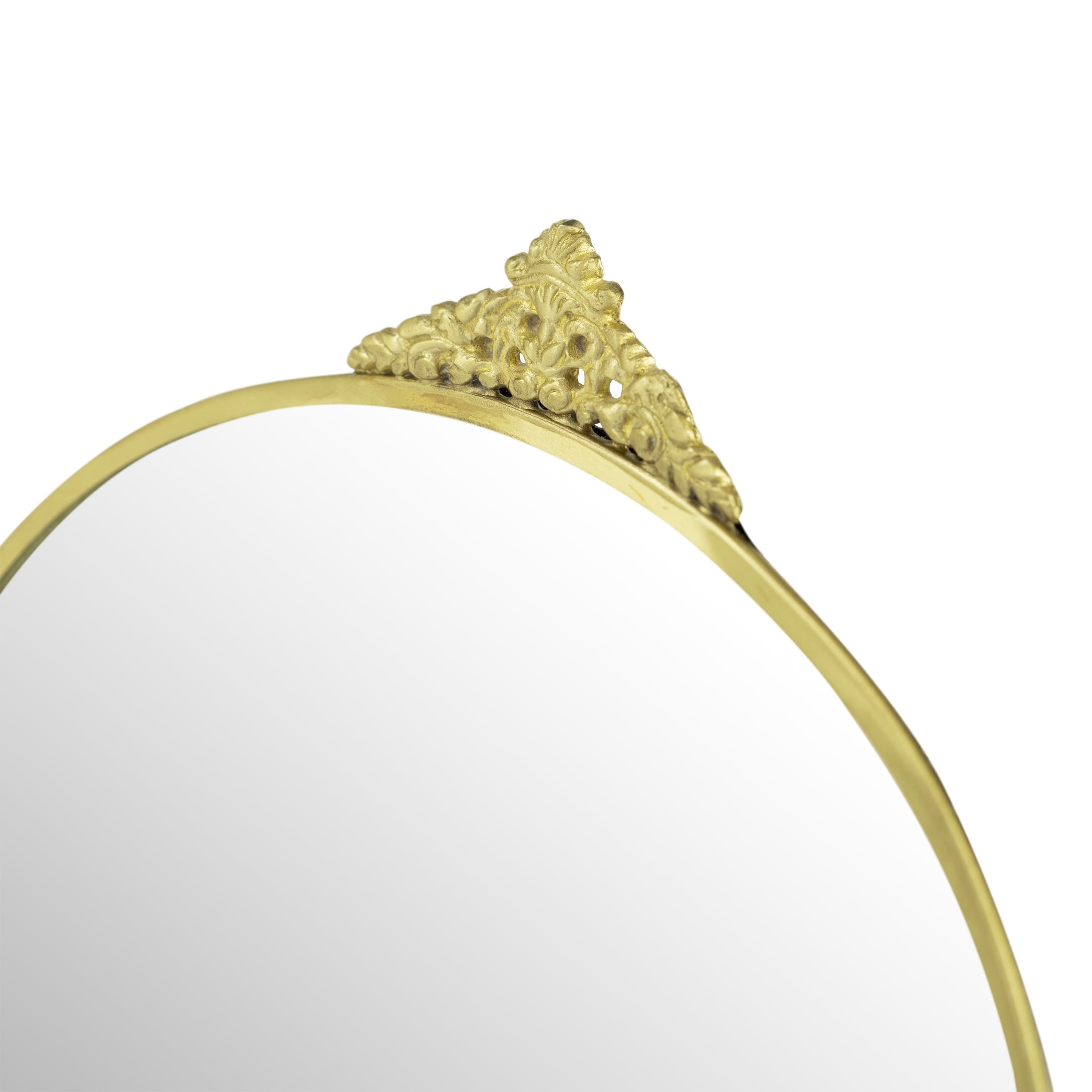 My Texas House Gold Round Metal Standing Vanity Mirror, 8" x 9"