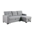 thumbnail image 2 of Devion Furniture Polyester Fabric Reversible Sleeper Sectional Sofa - Light Gray, 2 of 13