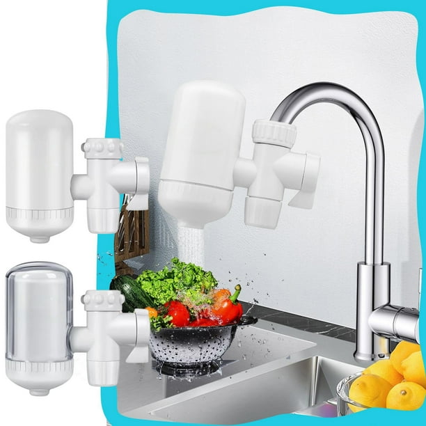 Filtro de Agua para Grifo, 99 % de Reducción de Contaminantes, Fácil Instalación, Adaptador Universal para Grifo, Agua Limpia y Cristalina, Apto para Cocina, Baño y Uso Doméstico, 12 X 13 X 5,7 Cm