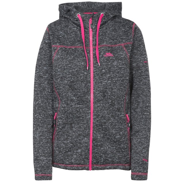 Trespass - Chaqueta Polar con Capucha y Cremallera Odelia para Mujer (Negro Jaspeado)