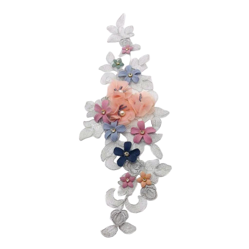 Appliques Dress Patterns Quilt 2Pcs in set Flower Applique Embroidered floral Applique  Flower Patches For Costumes Design