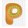 thumbnail image 2 of Ambesonne Christmas Alphabet Shower Curtain, Biscuit Letter P, 69"Wx75"L, Apple Green and Ginger, 2 of 4