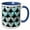 Blue/White, variant on 3drose, Mixed Media Art with Hearts and Typography Elements Turquoise and Black, 15oz Mug