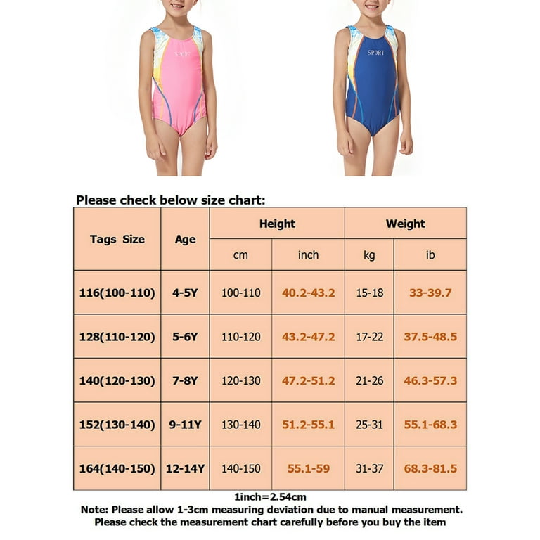 Sporti Swimsuit Size Chart
