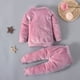 thumbnail image 4 of Sudadera Para Niños Pequeños Otoño Invierno Color Sólido Suéter De Manga Larga Pantalones Dos Piezas Ropa Para Niños Rosa Odeerbi LM103-3404, 4 of 9