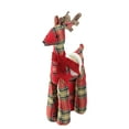 thumbnail image 2 of 16.5" Red and Brown Plaid Standing Reindeer Christmas Decoration, 2 of 2