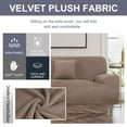 thumbnail image 2 of PiccoCasa Velvet Plush Stretch Sofa Slipcover with Cushion Cover, Camel Color X-Large, 2 of 6