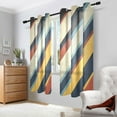 thumbnail image 2 of Yayeee Window Curtains Set of 2 for Living Room Light Filtering 63"x42", Retro Colorful Stripes, 2 of 7