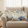 thumbnail image 2 of Thanksgiving Pumpkin Outdoor Pillow Covers 20"x12" Set of 2,Waterproof Throw Pillow Covers for Patio Furniture,Fall Blue White Orange Plants Decorative Cushion Pillowcases for Garden Porch Couch Sofa, 2 of 9