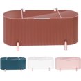 thumbnail image 1 of Glarks 1 Pack Porte-Coton-Tige Mauve Pâle, Distributeur de Coton-Tiges Séparé à 3 Compartiments avec Couvercle Transparent, Boîte de Rangement pour Coton-Tiges Ronds (Mauve Pâle), 1 of 7