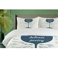 thumbnail image 4 of Ambesonne Wine Duvet Cover Sets, Glass Sun Burst and Words, 2-King, Night Blue White, 4 of 7