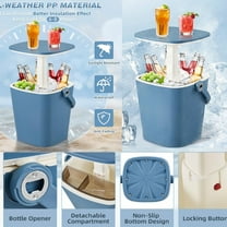 Modern Cool Bar and Side Table Outdoor 3 in 1 Table and Bar Patio Furniture with Handle Cooler Ice Cool Bar