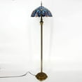thumbnail image 6 of Tiffany Floor Lamp Glam LED Bright Antique Standing Reading Light 64" Tall Blue Purple Stained Glass Shade Boho Industrial Bronze Pole Vintage Base Kids Bedroom Living Room Farmhouse Office, 6 of 7