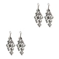 thumbnail image 2 of Qarigey Paquete de 2 pendientes de moda largos multicapa con borlas Boho galvanoplastia accesorios de mujer Día de San Valentín para Negro 2piezas, 2 of 6