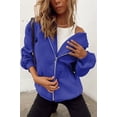 thumbnail image 2 of Cárdigan con cremallera para mujer, Sudadera con capucha, empalme de estilo deportivo, doble bolsillo, Tops cálidos gruesos informales, Otoño e Invierno, 2 of 4