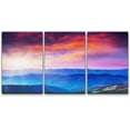 thumbnail image 3 of PixonSign Canvas Print Wall Art Set Blue Mountain Range and Red Clouds Nature Wilderness Photography Realism Southwest Scenic Relax/Calm Multicolor Ultra for Living Room, Bedroom, Office - 24"x36"x3, 3 of 5