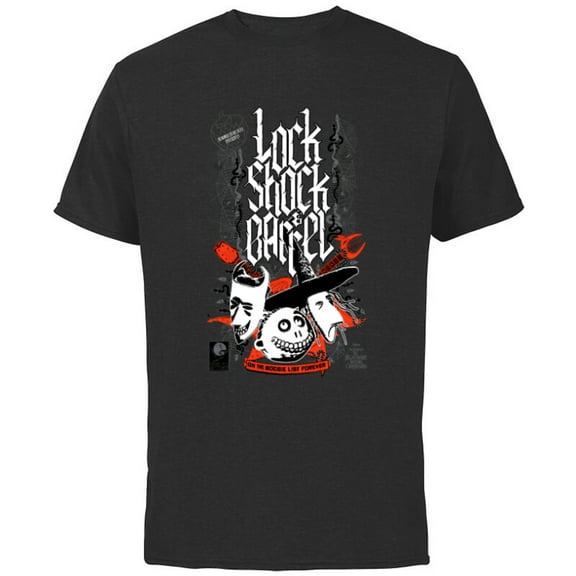 Tim Burton’s Nightmare Before Christmas Lock Shock Barrel - Short Sleeve Cotton T-Shirt for Adults - Customized-Black