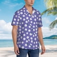 thumbnail image 2 of KLL Men's Hawaiian Shirt Short Sleeve Button Down Beach Shirts-Daisies Flowers, 2 of 5