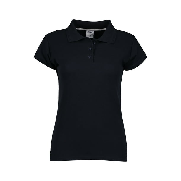 Playera Polo Plus NAO Dama Piqué Negro Talla Grande