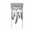 thumbnail image 2 of Ambesonne Tribal Fitted Sheet & Pillow Sham Set, Native Feathers, Full, White and Black, 2 of 3