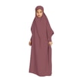 thumbnail image 2 of XUNKUSGA Muslim Girl Dress 6-13Y Classic Full Cover One-Piece Abaya for Kids Loose Batwing Sleeve Islam Dubai Modest Robe Lightweight Comfortable Maxi Dress,Red, 2 of 8