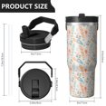 thumbnail image 4 of Modern 30oz Handheld Travel Tumbler with Handle – Double Wall Stainless Steel Insulated Cup, Flip Straw Lid, Leak-Proof & BPA-Free for Hot and Cold Drinks – Durable Coffee & Juice Mug White, 4 of 7