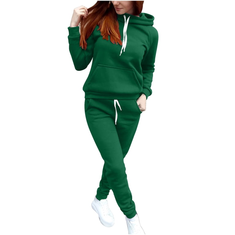 DINGANG Women's 2 Piece Tracksuit Set - Long Sleeve Top & Pants Sweatsuit, Polyester Spandex Blend, Sizes S-3XL