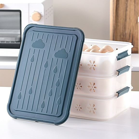Clearance Food Storage under $6 Egg Container Refrigerator Deviled Egg Tray With Lid For Eggs – Plastic Fridge Stackable Portable Devil Egg Holder Dispenser