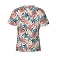 thumbnail image 6 of Vsdgher Tropical Leaves Print Men's Dry Fit Mesh Athletic Shirts Moisture Wicking Tennis T-Shirt Tops, 6 of 9