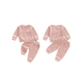 thumbnail image 2 of Caoirhny Baby Girls 2 Piece Outfits Creative Flower Embroidery Long Sleeve Crew Neck Tops and Elastic Waist Pants Set, 2 of 9