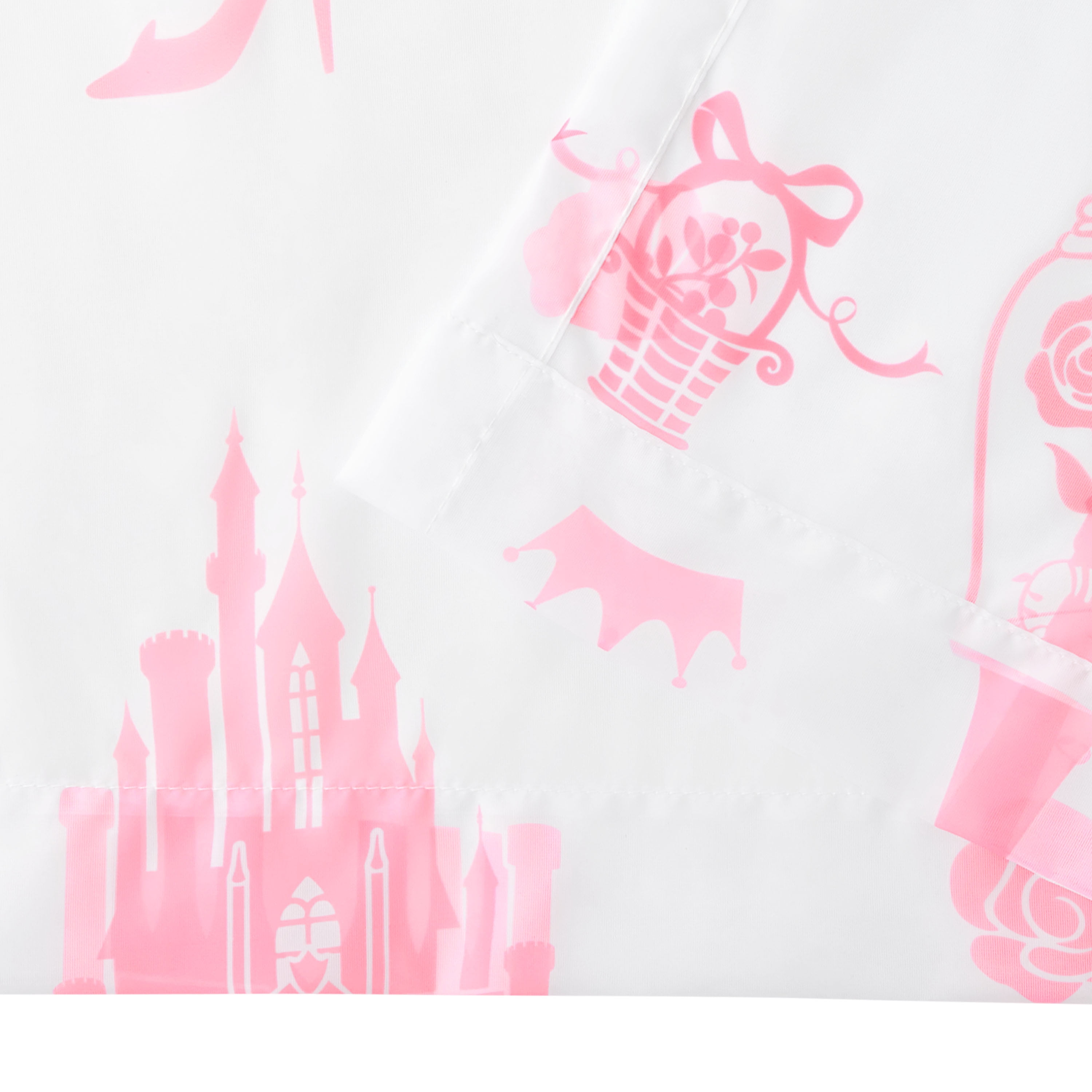Princess Sheer Kids Drape, 38" x 84", Pink and White, Disney