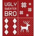 thumbnail image 4 of Old Glory Mens Ugly Sweater Bro XMAS Sweater Festive Blocks Long Sleeve T Shirt, 4 of 6