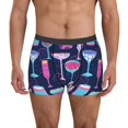 thumbnail image 1 of Xecao Wine Glasses And Cocktails Print Men's Boxer Briefs with Soft Elastic Waistband and 3D Space Capsule Design Breathable Comfortable Underwear-Medium, 1 of 5