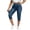 Navy, variant on CYRBOKO Women's Capri Pants, Casual Stretchy Elastic Waist Slim Fit Summer Capris Non-denim Navy Size L