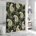 thumbnail image 6 of Black Teal Boho Botanical Shower Curtain, Waterproof Shower Curtains for Bathroom, Southwestern Retro Ethnic Tribal Washable Fabric Bathtub Curtain Set Bath Decor with 12 Hooks Long 72"x84", 6 of 8