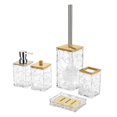 thumbnail image 1 of Juego De Accesorios De Baño Acrílicos De 5 Piezas, Juego Esencial De Baño Para El Hogar, Dormitorio, Transparente Claro mayimx Bote de basura, 1 of 9