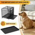 thumbnail image 6 of 42 Inch Dog Crate Kennel with Wheels, 200lbs Capacity Escape Proof Dog Cage, with Removable Plastic Tray,Black, 6 of 9