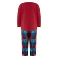 thumbnail image 4 of Family Matching Christmas Pajamas Sets Red Long Sleeve Tops + Plaid Pants or One-piece Outfit for Dog, 4 of 10