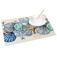 thumbnail image 3 of SUNOLIFE Beach Theme Placemats Set of 4,Nautical Coastal Ocean Seashell Starfish Table Decorations 12x18 inch, 3 of 5