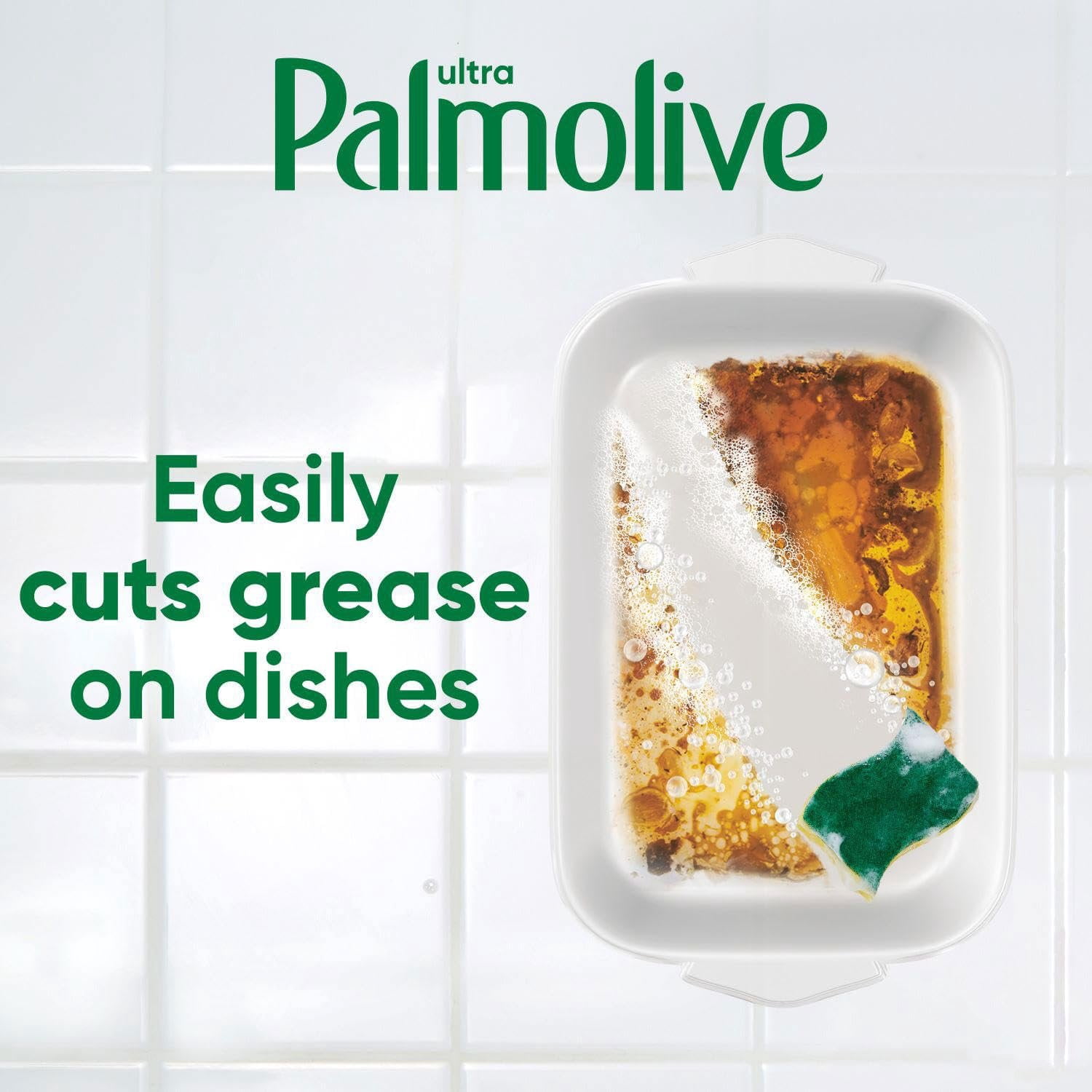 Ultra Palmolive Antibacterial Dishwashing Liquid Dish Soap Refill 102 Fl. Oz. Kills 99.9% of Bacteria, bundled with Heavy Duty Scotch Brite Sponge