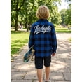 thumbnail image 3 of PureChapter Boys Button Down Shirt Plaid Long Sleeve Shirt with Letter Embroidery, Casual Boys Shirts for 7-15 Years, 3 of 8