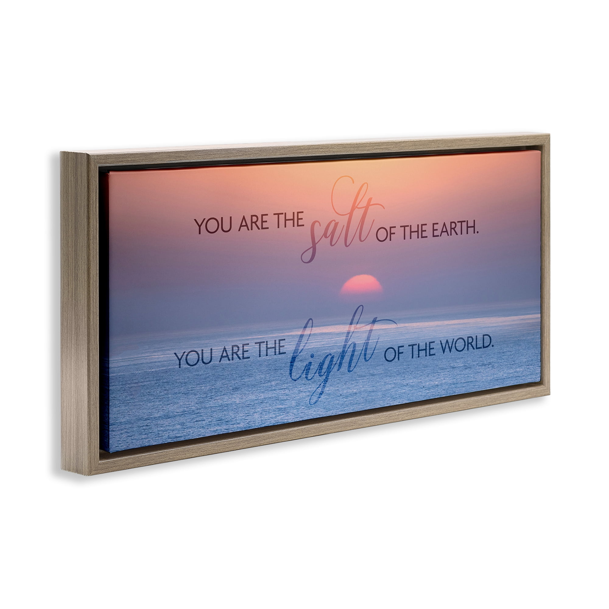 Stupell Industries Light Of The World Landscape Painting Brown Floater Framed Canvas Art Print Wall Art, 31 x 14